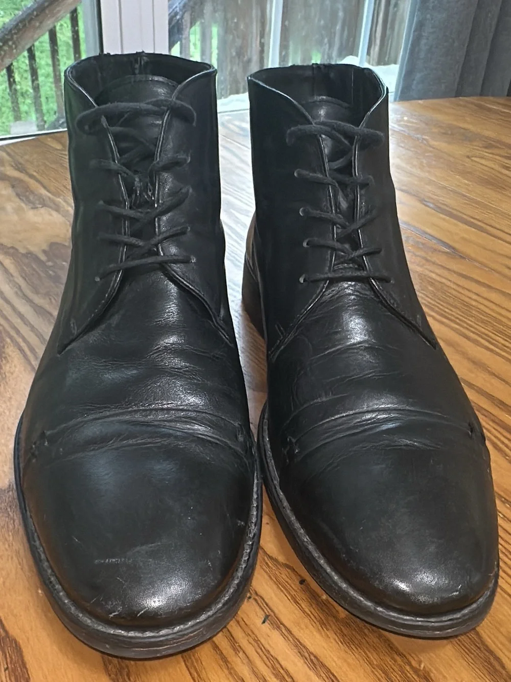 Bacco Bucci black  Calf Cap Toe Derby Dress Boots Made in Italy (shoe24)